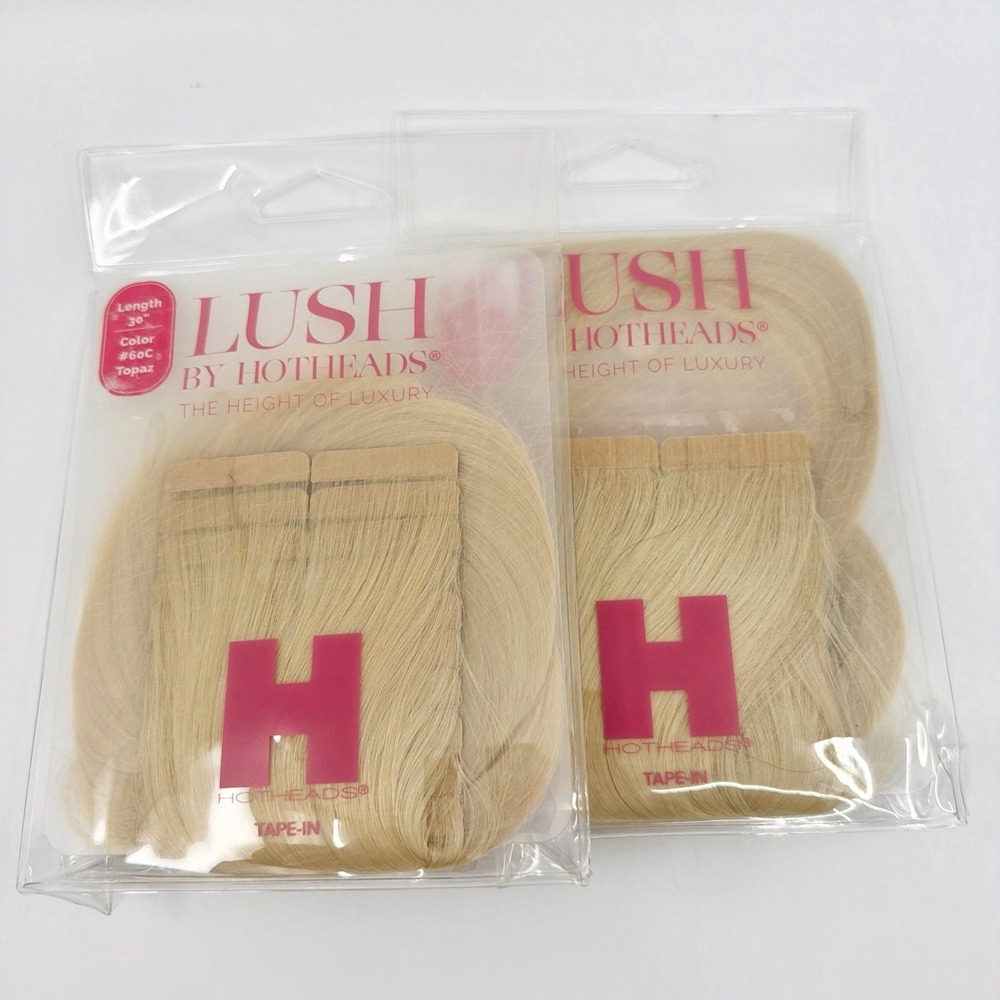 Hotheads Tape In Extensions 2 PACK LUSH Originals 30" 40 Topaz #60C Blonde NEW